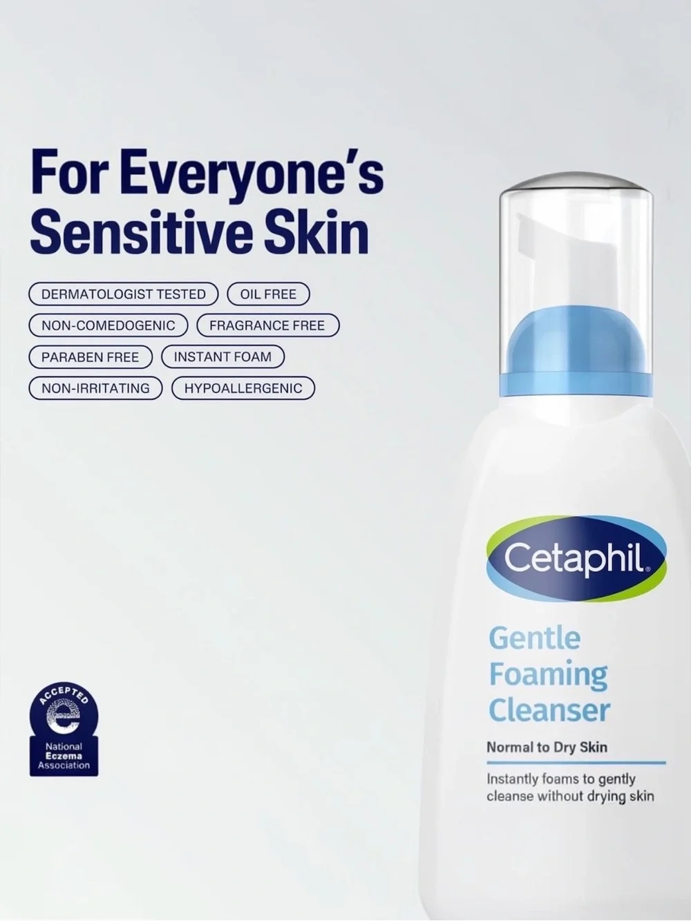 2 Bottles of Cetaphil Gentle Foaming Cleanser, Great for Sensitive Skin